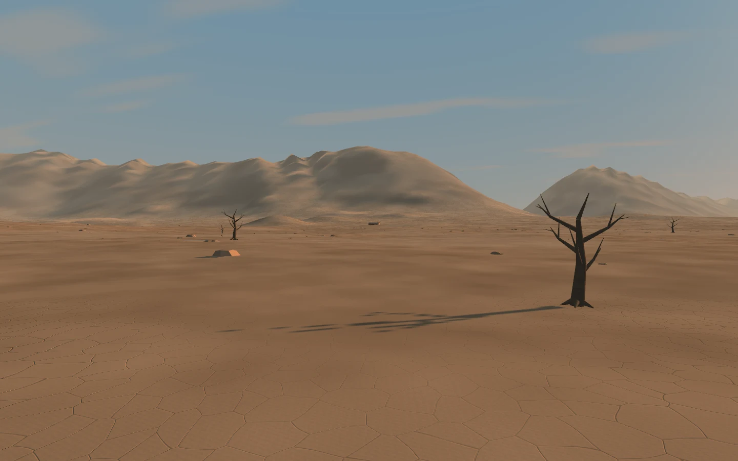 Reachable mountain ridges and low passes in newly generated worlds.