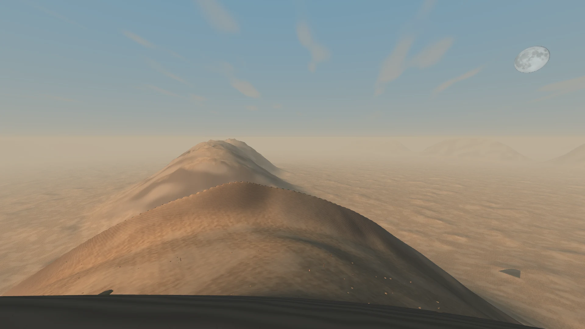 A view along a ridgeline into the basin below.